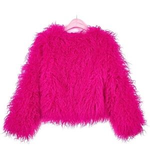 💕💖🌷NWOT Bright Pink Fuzzy Jacket